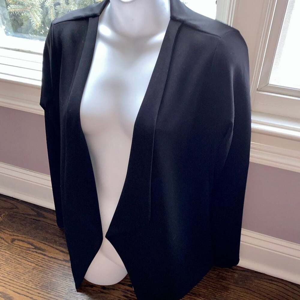 Elena Baldi Luxury Black Open Asymmetrical Cardigan/Shrug M, Italy, NWT